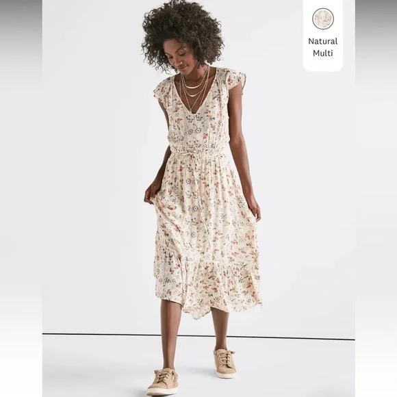 Lucky Brand Pink Floral Felice High-low Midi Dress (size S) - Picture 2 of 12